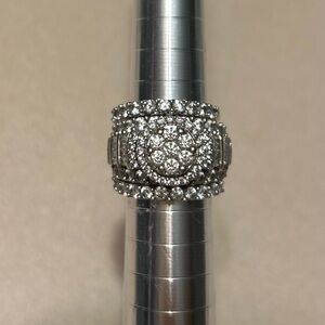 14k wt gold diamond engagement ring with 2 bands and 3/4 ct wt gold dia pendent